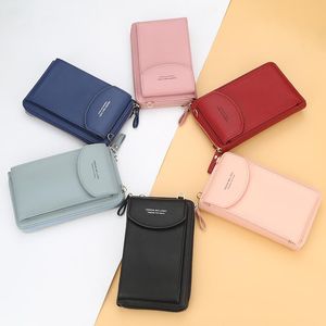 Carteras Baellerry Bolso de hombro pequeño de color sólido Carta multifunción Teléfono Dinero Bolsos de bolsillo para mujer Cartera de mano Carteras para mujerCarteras