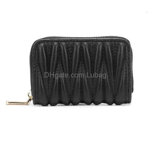 Carteras Bolsos Bolsos Bolso de tarjeta de moda para mujer Pequeño pliegue de piel de oveja suave Clip personalizado Moneda High Sense Zero Wallet Drop Delivery Dhyuk