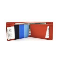 Portefeuilles bifold lederen slanke korte portemonnee geld clip para carteras kaart bank id houder clamp tas met elastische band koppelingsporta