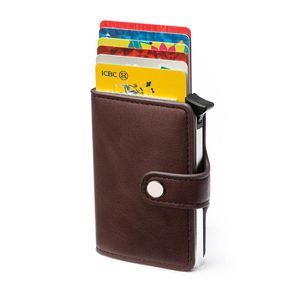 Wallets Bisi Goro 2021 Hasp PU Leather Casual Soporter Protector Wallet Smart Metal Rfid Caja de aluminio Slim Men Women Case7121795