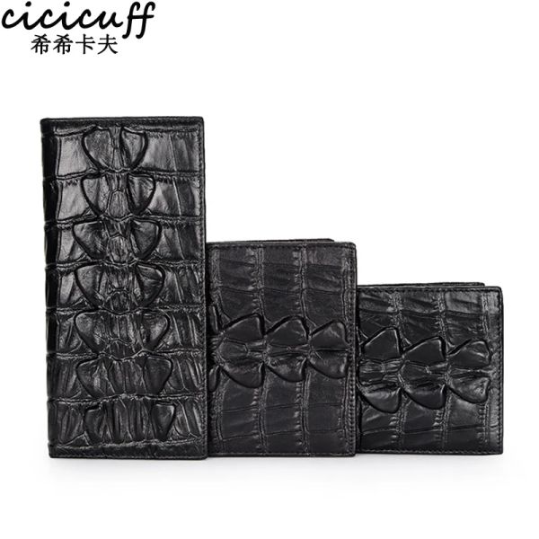 Portefeuille Brand Design Crocodile hommes portefeuille en cuir authentique Long Coin Purse pour homme multifonction mâle court argent sac Nouveau Billfold unique