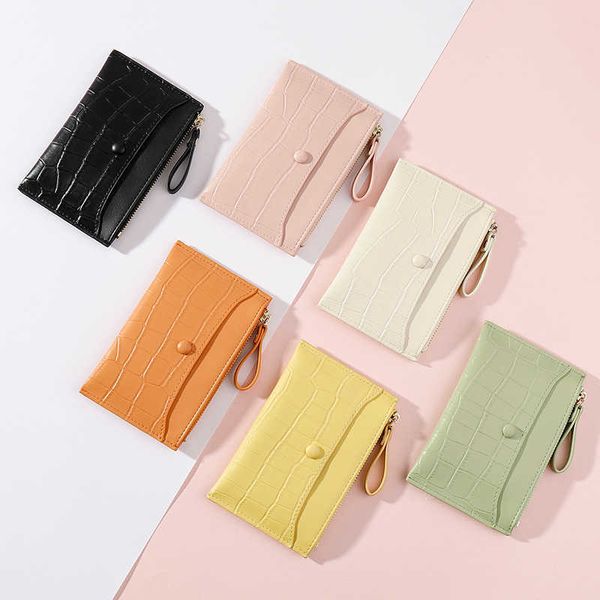 Portefeuilles marques de pierre MinI Mini Women Carte Holder mignon Credit Card Carte Holders Zipper Slim Wallet Case Pu Leather Change Coin Purse Girl G230308