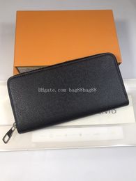 Portefeuilles Brazza Luxe ontwerp Koppeling Portemonnee Men Wallet Pochette Krant Voyage Echt lederen ritssluiting Verticale portemonnee