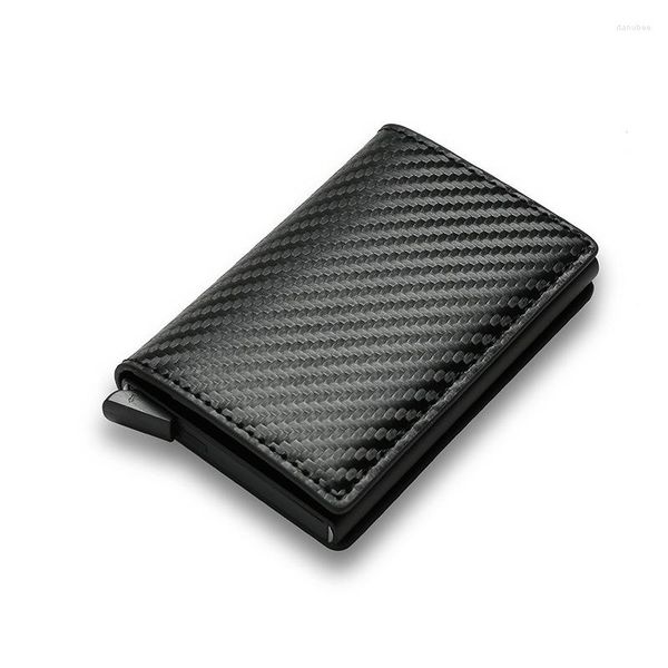 Portefeuilles Business Bank Holder Hommes Wallet Coin Leather Aluminium Box CardHolder With Money ClipsPurse Billetera