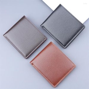 Portefeuilles Business Card Holder Wallet Men PU Leather Short Purse Male Case 1 ID / po 5 Slots 2 Big Note Position