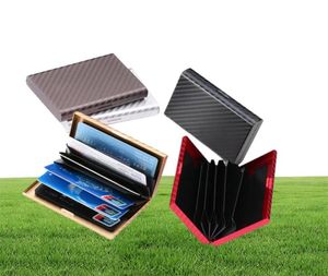 Billeteras Bycobecy 2021 Carbon Fiber Wallet Metal Plastic Tards Passport Pasaporte Pasaporte Organizador de documentos RFID Mujeres26660008