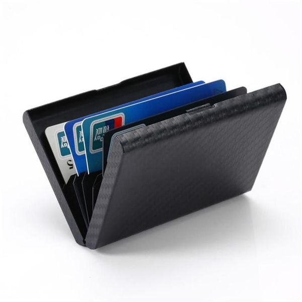 Billeteras Bycobecy 2021 Carbon Fiber Wallet Metal Plastic Card Passport Pasaporte Pasaporte Organizador de documentos RFID Mujeres289w