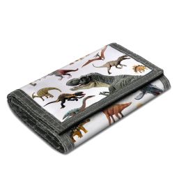 Portefeuilles mignons de portefeuille portable personnalisé pour hommes et femmes économiser de l'argent à bourse de monnaie élégante dinosaure plié clip