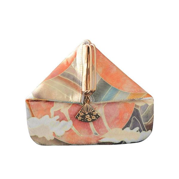 Portefeuilles porte-monnaie de Style chinois rouleau de riz sac en or Triangle stockage petite femme changement Mini