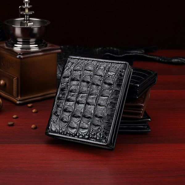 Portefeuilles Crocodile cuir hommes portefeuille loisirs affaires multi-carte Position court véritable noir marron PurseWallets WalletsWallets