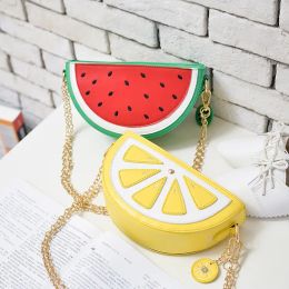 Billeteras bolsas de cuerpo cruzado forma de fruta de limón mini billetera bolso embrague cadena de hombro bolso de mensajero