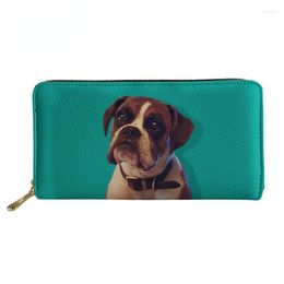 Portefeuilles aangepaste afbeeldingen Kerst Hog Dames Wallet Vrouwen Leer Purse Multifunction met rits geldtas