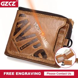 Portefeuilles personnaliser les hommes portefeuille authentique cuir à glissière Purs à main Bifold Breft Holders de carte de qualité supérieure