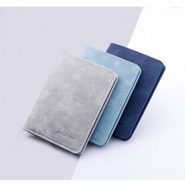 Portefeuilles Deonte hommes/femmes mode portefeuille ID/support pour hommes porte-sac multi-cartes deux plis petite pièce noire/grise