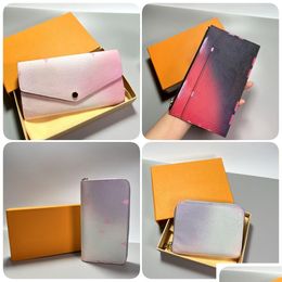 Des portefeuilles concepteurs de minuit fuchsia M81270 Zippy Coin Purse M81349 portefeuille Sunrise Pastel Mini Drop Delivery Sacs Lage Accessoires Holde DHSH3