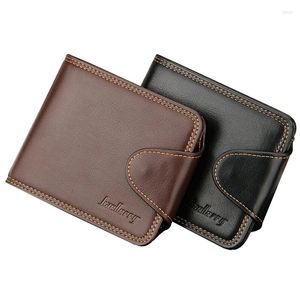 Carteras de moda Baellerry para hombre, monedero corto de diseñador de cuero con cerrojo, monedero, tarjetero para ManWallets