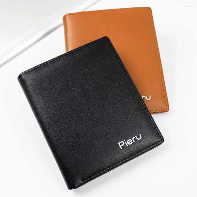 Carteiras Moda Criativa Men Wallet Simples Black Brown Pu Coin Burse Portable High Quality Card Solter