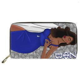 Portefeuilles mode hoogwaardige dames portemonnee Zeta Phi Beta Design Coin Purse Long Clutch Girls Gepersonaliseerde houdercadeau