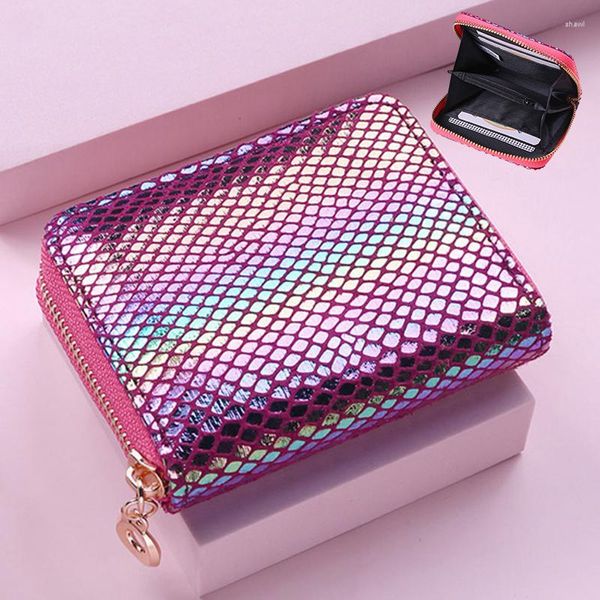 Portefeuilles mode Sequin Design femmes pochette femme argent porte-monnaie Mini court marque petit portefeuille multi-carte Bit porte-carte