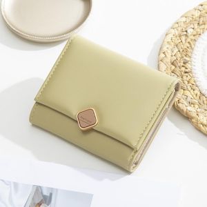 Wallets Fashion Simple Three Fold Wallet for Dames Soft Pu Leather Small Fresh Coin Purse Card Holder Ladies Clutch Female