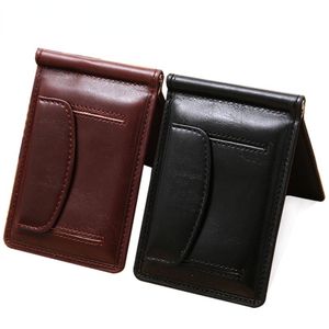 Billeteras de moda para hombre, billetera pequeña de cuero con Clip para dinero con bolsillo para monedas, tarjetero, monedero para hombre, bolso con cierre magnético, Mini monedero para hombre