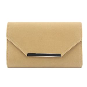 Portefeuilles enveloppe de flanelle sacs d'embrayage pour les femmes de couleur solide élégante petite sac de portefeuille de portefeuille sur épaule sac féminin