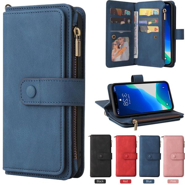 Portefeuilles pour oneplus 10t flip boîtier Multi 15card à machine à sous en cuir un plus Ace Pro Zipper Portefeuille Case OnePlus 10T 10 T 9 Pro