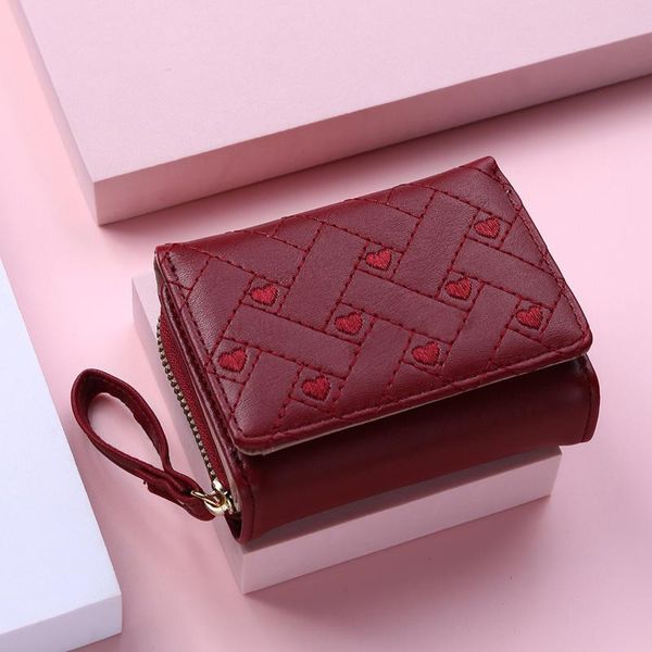 Billeteras para mujeres kawaii linda billetera diseñadora de lujo dama rosa cartera para mujer monedas de monedas de cuero pequeño