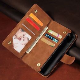 Portefeuilles voor Xiaomi Mi Opmerking 10 Lite Case Magnetic Zipper Wallet Mobile Retro Wallet Flip Card Stand Cover Lederen Wallet