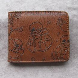 Wallets Games Undertale Sans Cartoon Bi-voudige munt Purse Faux Leather Short Wallet