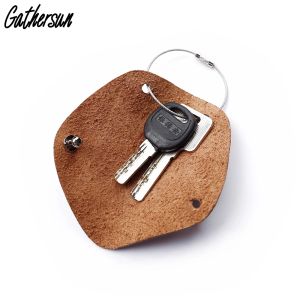 Portefeuilles authentique porte-clés en cuir petit sac de rangement à domicile