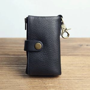 Portefeuilles portefeuille de cartes de trèfle en cuir authentique avec portefeuille clés en cuir vache avec porte-clés Men de portefeuille Chaîne de clés