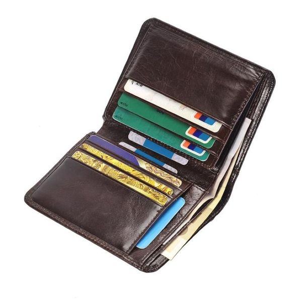 Billeteras Men de cuero genuino corta billetera trifolio múltiples soportes de tragamonedas machos bolsos de bolso vintage 260b