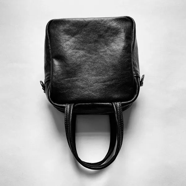 Portefeuilles en cuir véritable petit sac carré tanné végétal rétro noir sac à main bandoulière IL00710