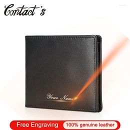 Portefeuilles en cuir véritable petit portefeuille pour hommes porte-carte décontracté mince à deux volets conception Simple sac à main masculin sac d'argent de luxe