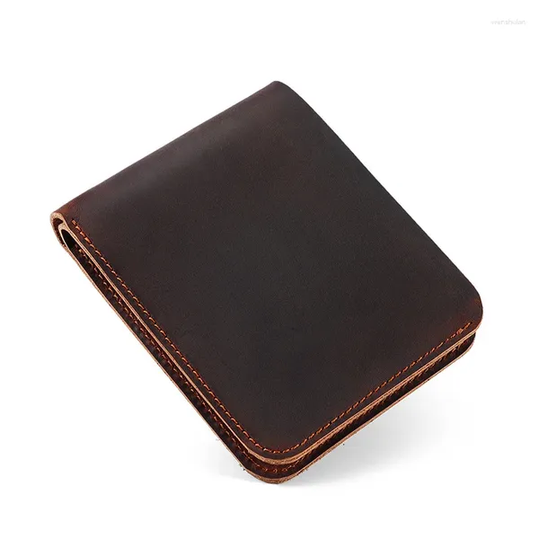 Carteras Cartera de cuero genuino para hombres de gran capacidad conveniente tarjetero para tarjetas bancarias viaje diario Bolso pequeño venta al por mayor