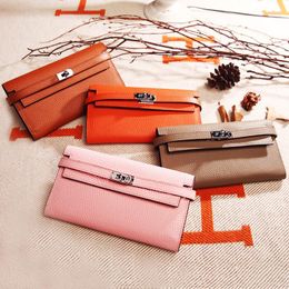 Portefeuilles en cuir véritable pochette pour femmes porte-cartes de haute qualité Standard porte-monnaie de voyage avec porte-passeport coque de téléphone longue