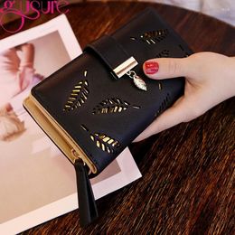 Portefeuilles Gusure Femmes Sac d'embrayage Simple Sacs de téléphone Long pour Girl Dames Brand Design Coin Pocket Card Holder