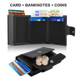 Portefeuilles de haute qualité RFID hommes portefeuille en cuir sac d'argent court porte-carte mâle portefeuille petit portefeuille d'embrayage noir