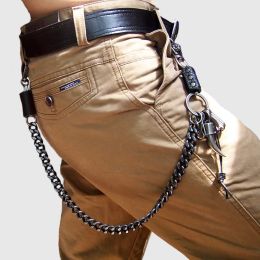 Portefeuilles hip hop masculine masculin squelette noir gunmetal portefeuille Biker camionneur camionneur punk largeur lourde jeans chaîne dr42