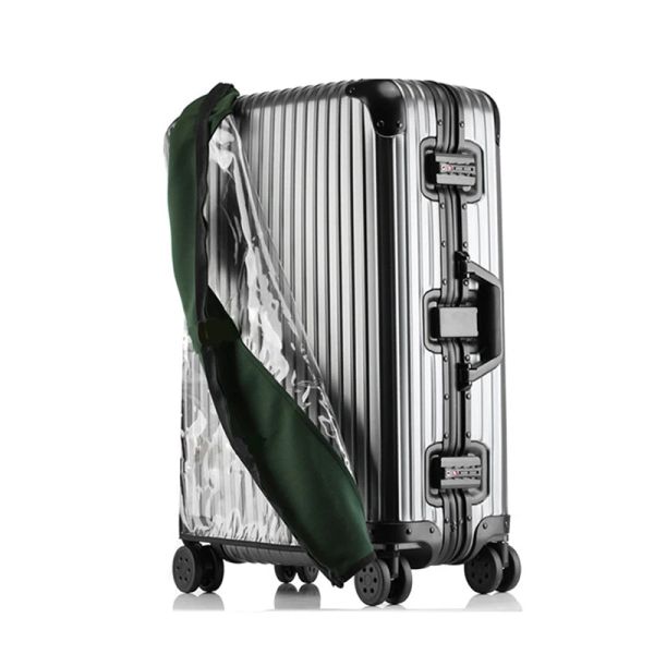 Billeteras hmunii pvc cubierta de polvo protectora transparente para lage elastic impermeable estuche bolsas de lluvia accesorios de maleta de viaje