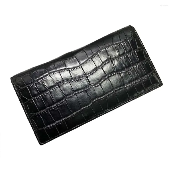 Portefeuilles Hongsen Crocodile Belly Long Portefeuille Homme Mâle Bourse Pochette