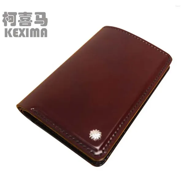 Billeteras Jiangxin Caballo Hip Piel de la billetera masculina Hombres Hombres Bolso a mano Sección vertical personalizada