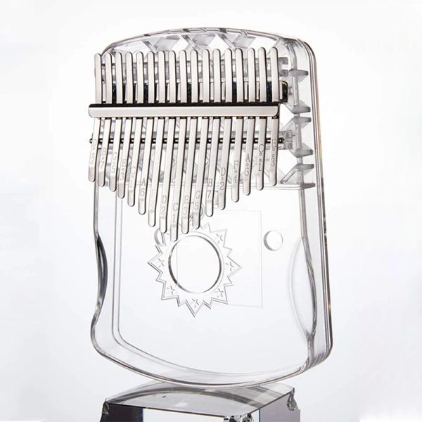 Portefeuilles kalimba acrylique 17 clés clés piano transparent piano mbira sanza starter doigt piano avec tuner marteau gig kalimba case manuelle cadeaux