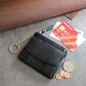 Portefeuilles porte-clés portefeuille avec fermeture éclair pour femmes porte-monnaie de luxe en cuir véritable fonction antivol porte-monnaie livraison rapide
