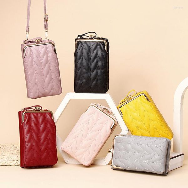 Portefeuilles Version coréenne 2022 Mini bandoulière petit sac épaule verticale longue portefeuille femme téléphone portable femmes