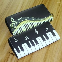 Portefeuilles Lady Zipper portemonnees Dames Piano Music Notes Money Bag Holder vrouw Wallet Long Hand Handtas vrouwelijke munt portemonnee billfold