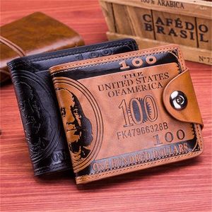 Wallets Leather Men Wallet 2024 Dollar Price Casual Clutch Money Purse Bag Holder Fashion Billetera Hombre
