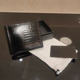 Billeteras lujosas bolsas de mini maletín de bolsillo de bolsillo de cuero de cuero de cocodrilo con estuche y titular de tarjetas originales