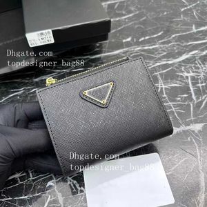 Portefeuilles Luxe designer portemonnee portemonnee voor dames heren kaarthouder driehoek merk casual mode portemonnee portemonnees tas kaarthouder zwart roze met doos